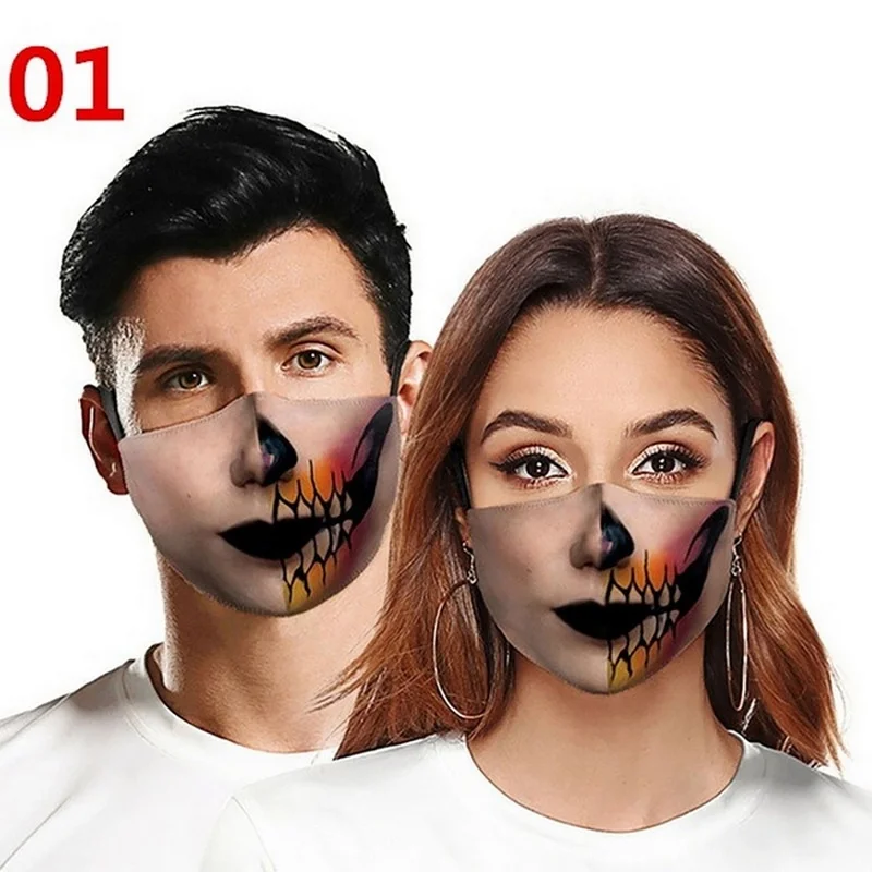 
Halloween Reusable Mouth Masque Unisex Creativity Washable Animal Print Mask 