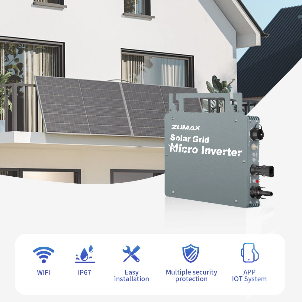 Zumax Micro inverter Inverter GT 600W 700W 800W Output 110V/220V Ip66 with Parallel Function