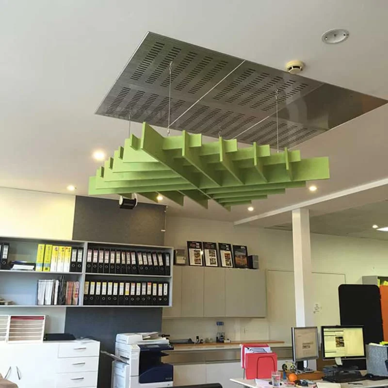 Decorative absoring insulation wave baffles felt polyester fiber soundproof wall curved pet ceiling acoustic panels