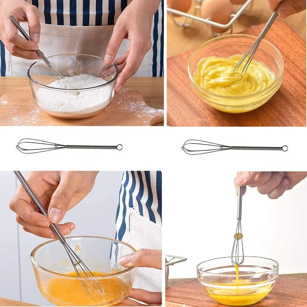 Best-Selling New Kitchen Gadget Hand Push  Steel Ring Handle Balloon Wire Whisk Beat Eggs Mini Whisk Cooking Baking