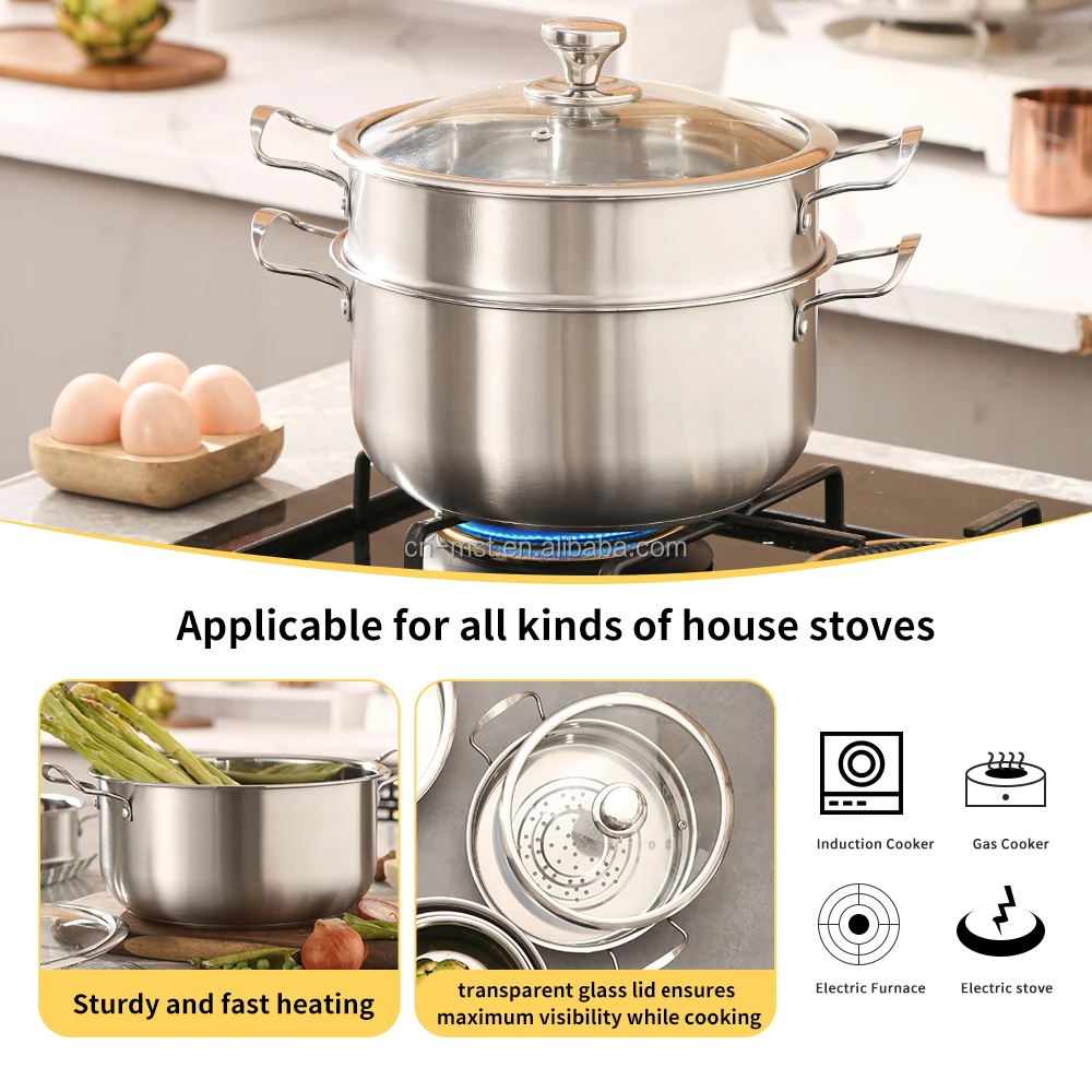 12pcs stainless steel pots cooking ware set kitchen nonstick frying pan juego de ollas red casseroles