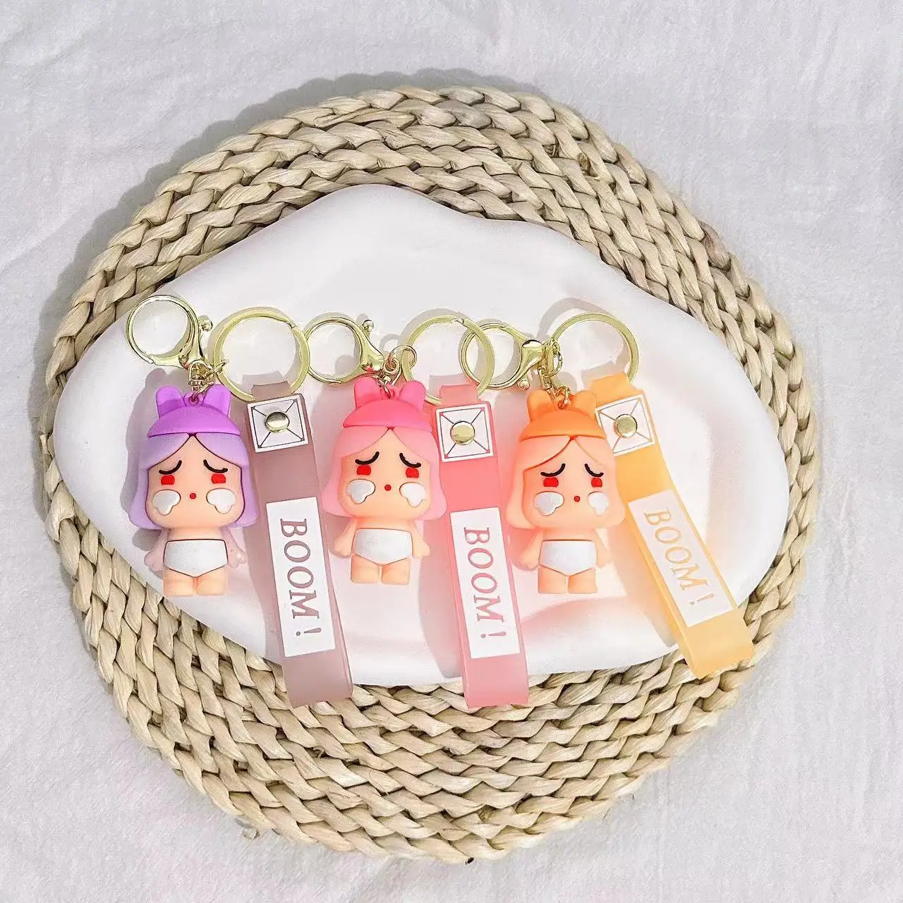 Cry Baby Bag Pendant Keychain Couple Hanging Accessories Wholesale Silicone Crying Baby Keychain