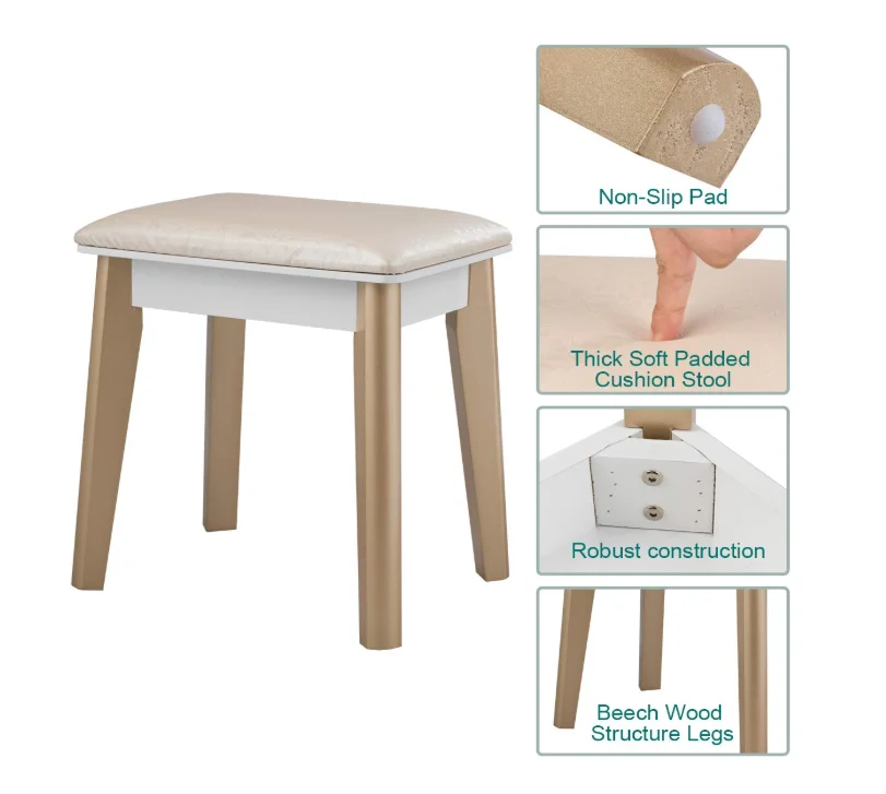 Modern style Dressing Small Bedroom Multifunction Solid Wood Makeup table