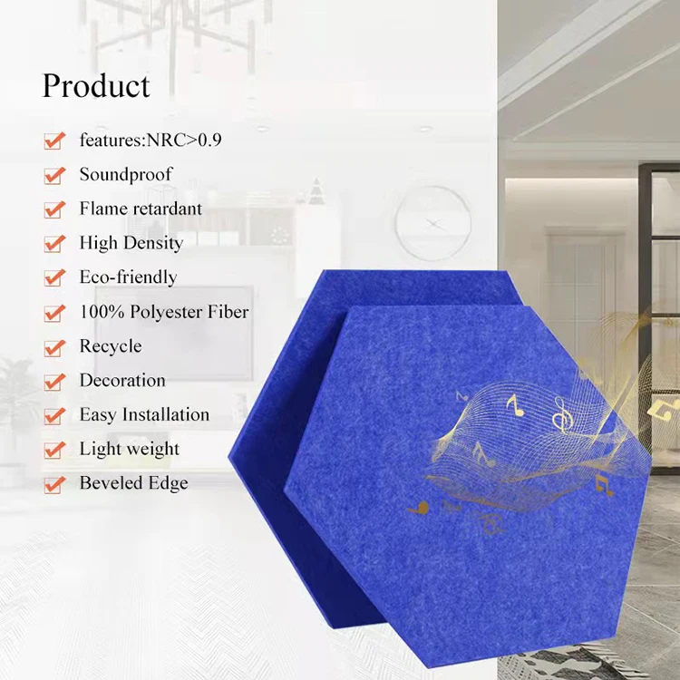 Fireproof Office Acoustic Panels Soundproof Noise Reduction PET Acoustic Panels