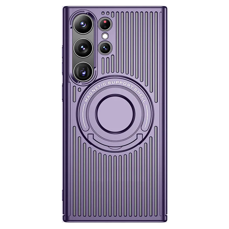 Luxury 2023 design Magnetic Pull Rod Holder Phone Case For Samsung S23 Ultra Shockproof Invisible Metal Bracket Cooling Cover