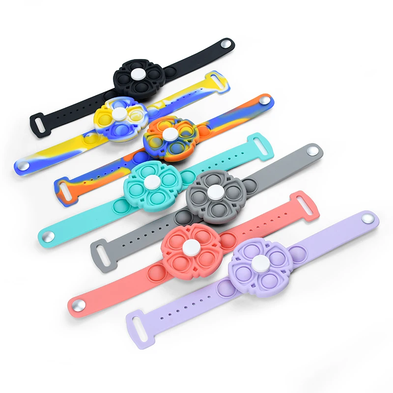 2021 New Sale Food Grade Silicon Rotating Bracelet Kids Toys Wrist Band Baby Silicone Energetic Toys