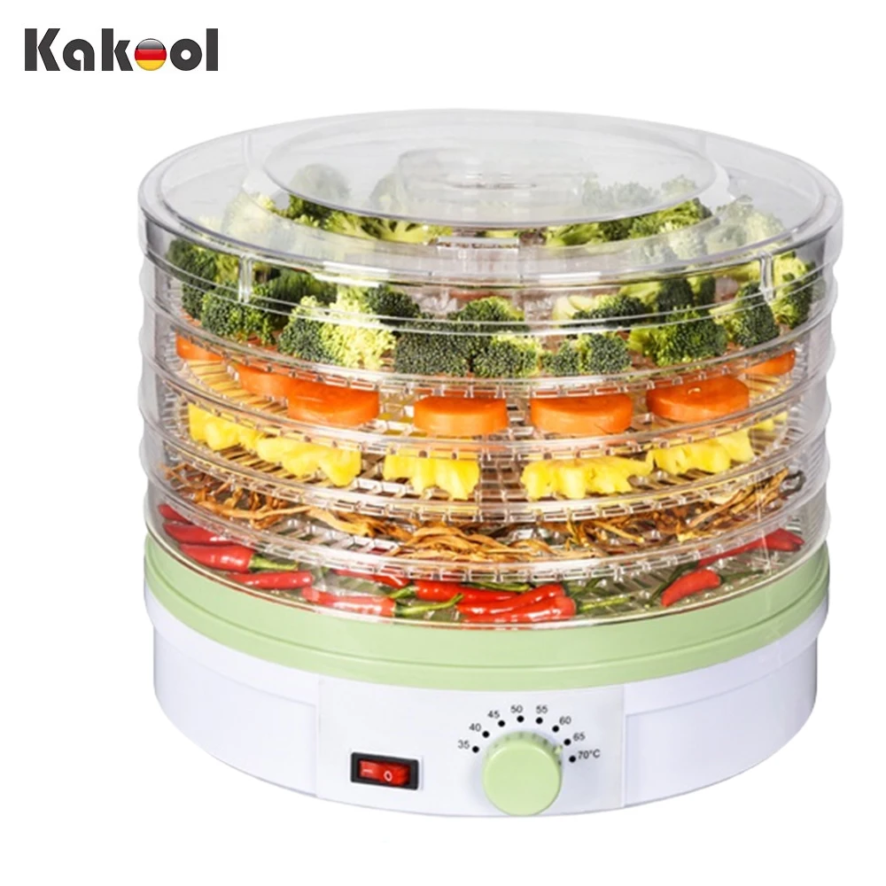 Fruit Dryer Vegetables Herb Meat Drying Machine Household Food Dehydrator Air Dryer with 5 Trays Customized Logo Gift Box+carton