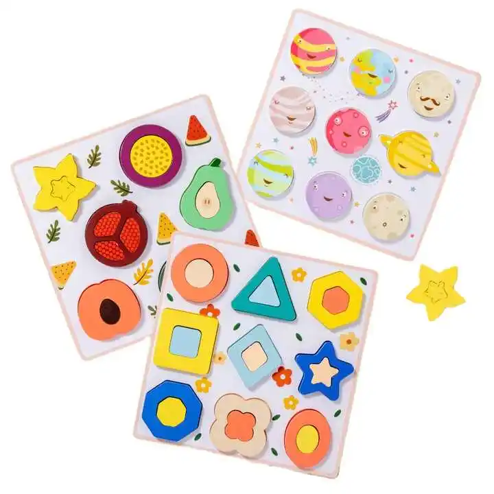 Children Cartoon Animal Vehicle 3D Jigsaw Puzzle Games Toy Shape Color Cognition Montessori Educational Toys for Kids Boys Girls