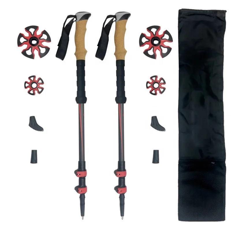 Outdoor Fashionable Wanderstock Lightweight Aircraft-grade Aluminum 3 Section Trekking Poles with Carry Bag