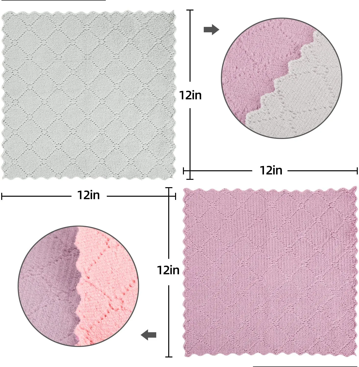 Reusable SUPER ABSORBENT  Kitchen Dish Towels, Cleaning Dishcloths for Kitchen Lint Free Coral Fleece Kitchen Cleaning