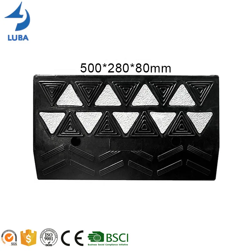 500 x 280 x 80mm China Factory CE Standard Road Car Rubber Kerb Ramp