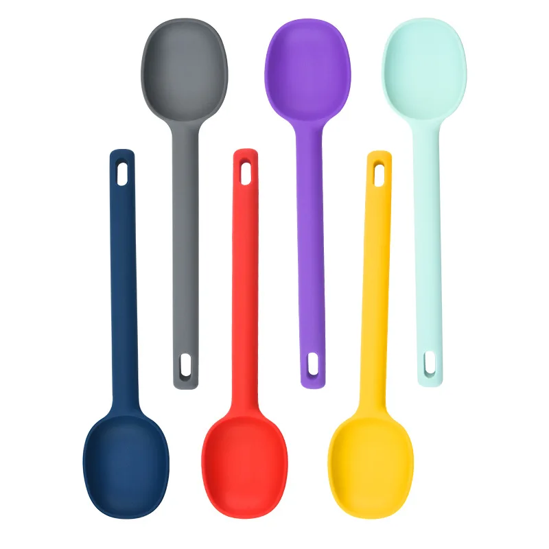 Kitchen Food Grade New Developed Silicone Kitchen Utensils Coated Silicone Kitchen Cooking Soup Spoon Scoop