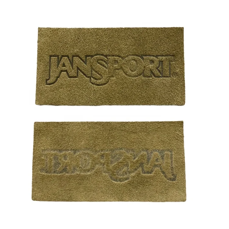 Faux Leather Sew On Labels Custom Heat Press Brand Name Logo Soft Suede Patches for Clothing and Hats and Bags