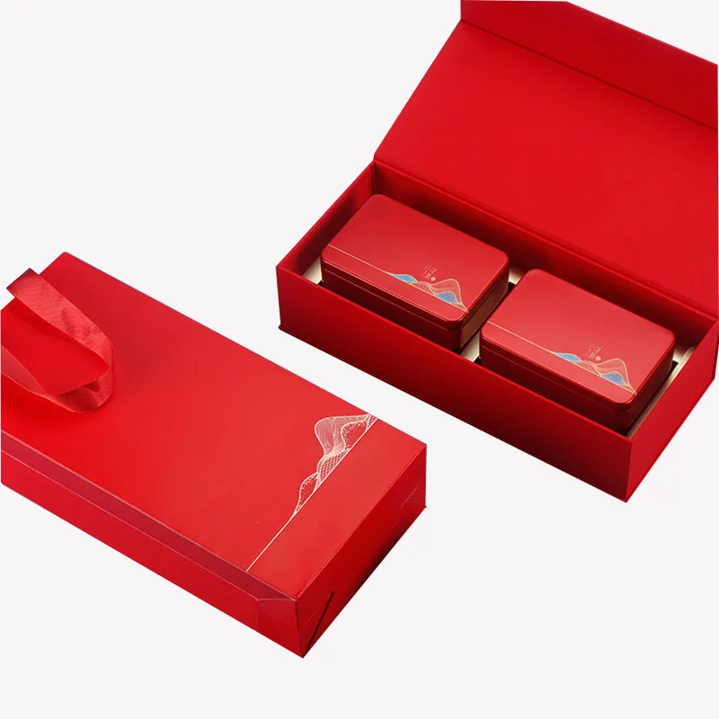 Wholesale Tea Gift set Packaging Coffee Cup Scented Candle Honey Magnetic Flip Open Gift Box with Logo