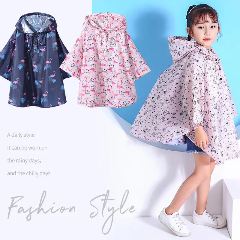 Hot sell lightweight durable polyester waterproof kids cute yellow raincoats and ponchos for juniors