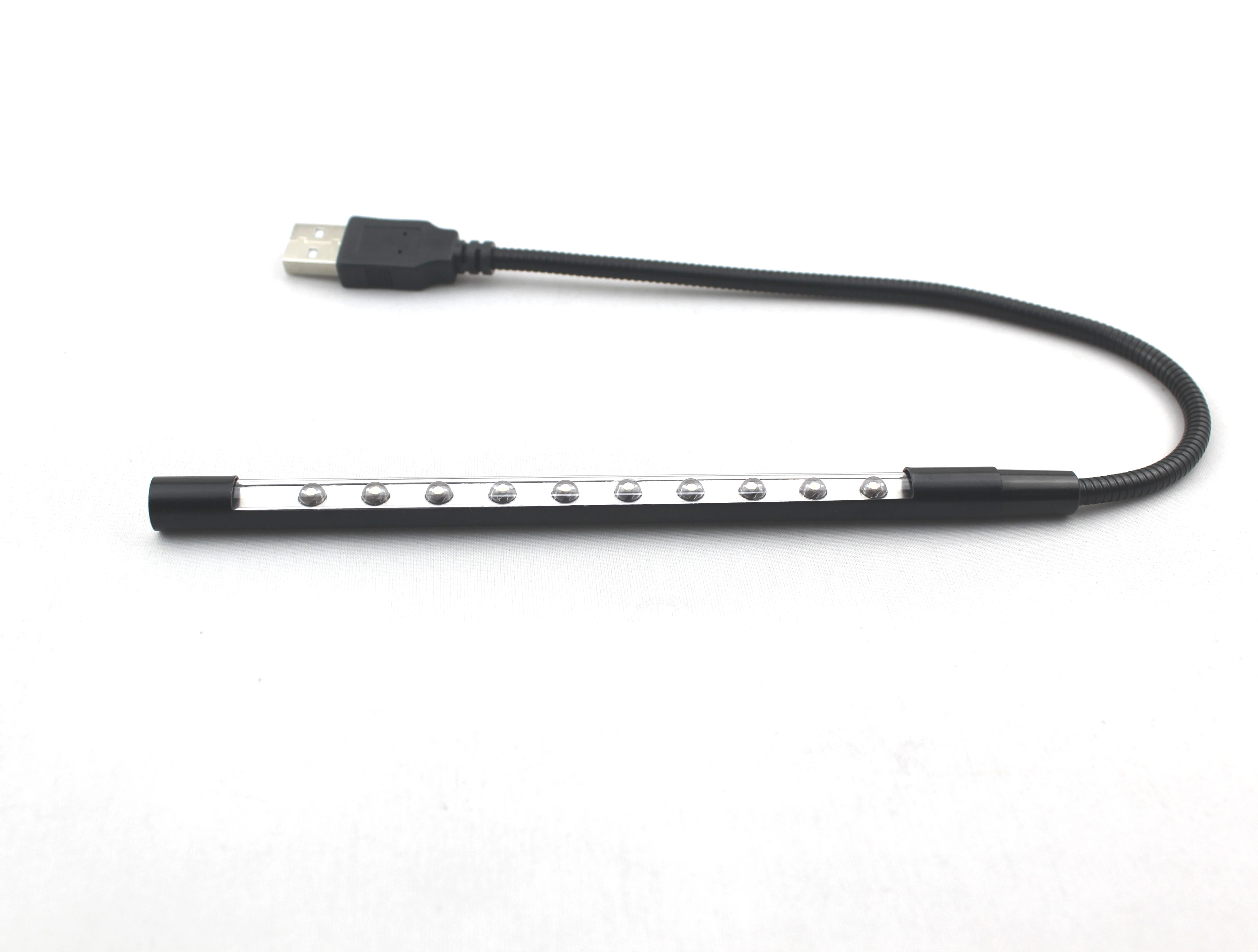 
promotional 10 led light goose neck customized usb led light Best selling computer 5V led light colorful flexible USB led light 
