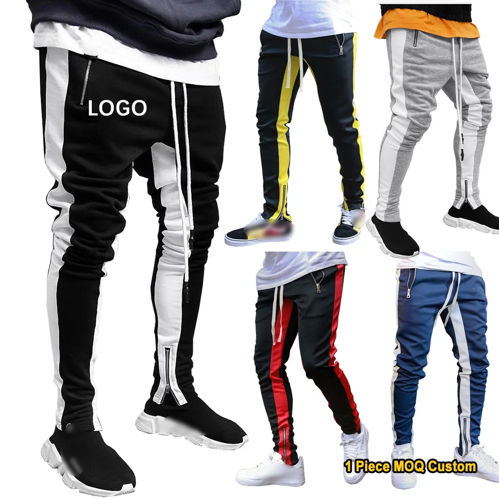 Wholesale Custom 7 Color Striped Sweatpants Joggers Slim Fitness Trousers Men Casual Cargo Long Track Pants