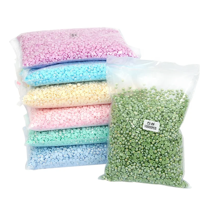 Meiyin Meilin 2mm 4mm 6mm 8mm 10mm FlatBack Pearl Half Round Beads abs Flat back loose pearls jewelry Decoration