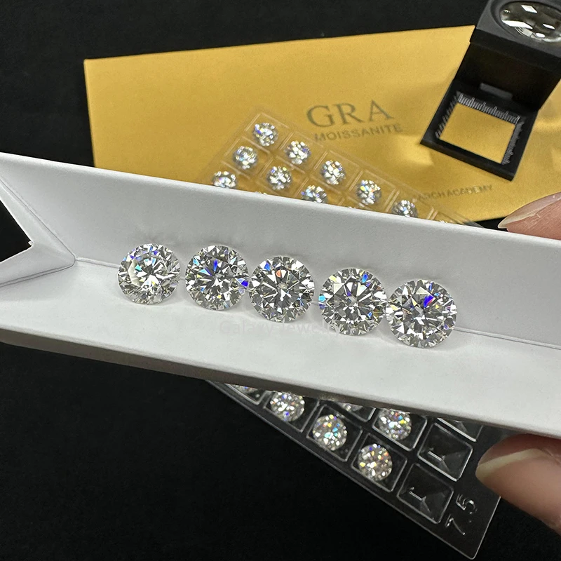 Galaxy Jewelry GRA Moissanite алмазные камни DEF Color VVS1 Loose лабораторные выращенные бриллианты круглой формы Лидер продаж