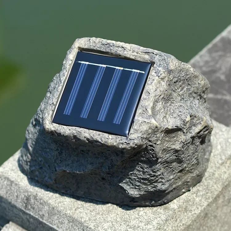 LED Solar Garden Resin Rock Stone Light Outdoor Waterproof Induction Solar Lawn Lamps LED Garden Lights