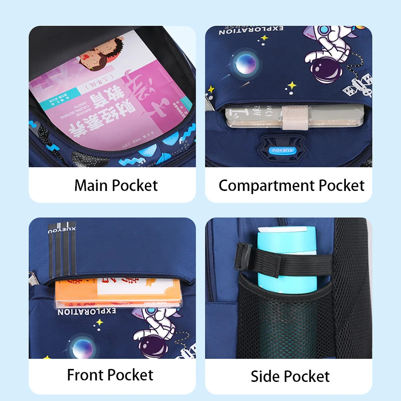 OEM Printed Kids Backpack Primary School Student Children Astronaut School Bags For Boys