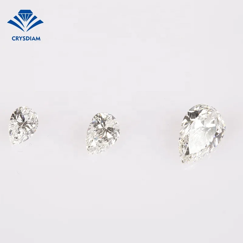 NINGBO CRYSDIAM Pear Cut 1.11CT F VS1 diamond lab grown cvd diamond pear shape diamond