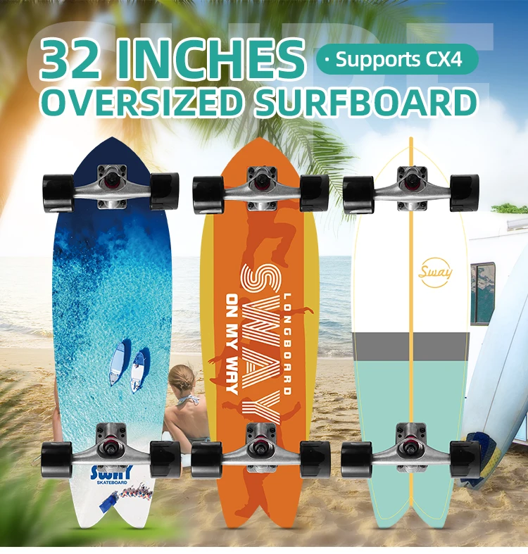 
SWAY C4 Surfskate 2021 Hot Sale Surfskate Professional Smoothstar Maple Surf Skateboard CX4 truck Skatoard 
