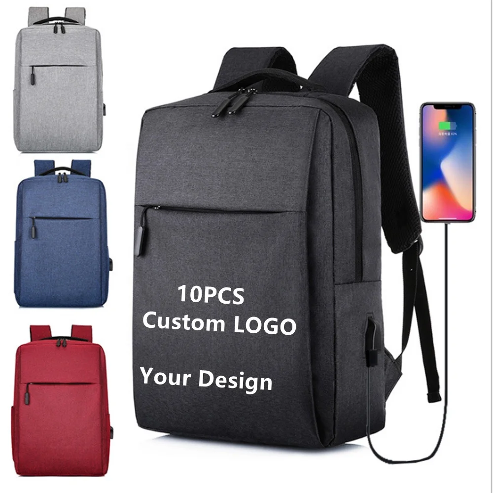 10PCS can custom logo travel school bags wholesale big capacity smart USB laptop bag other backpack for men college bag mochila (1600395227277)
