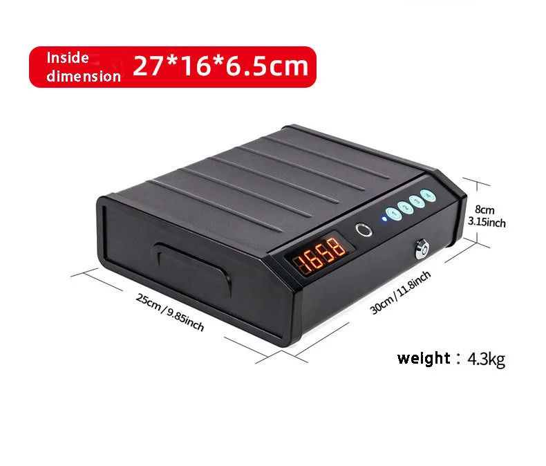 Home Smart Bedside Gun Safe Small Portable Security Safe Fingerprint Lock Technology