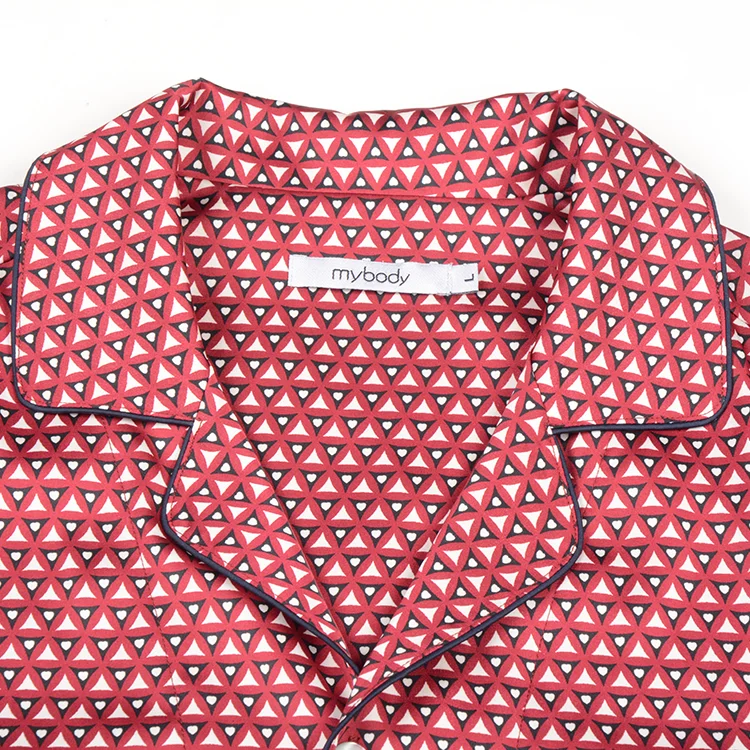 
New products print pajama set 2 colors satin silk long sleeve homewear for men 