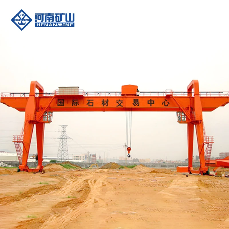 25T Double Beam Gantry Crane Equipped with Winch Trolley and Rails