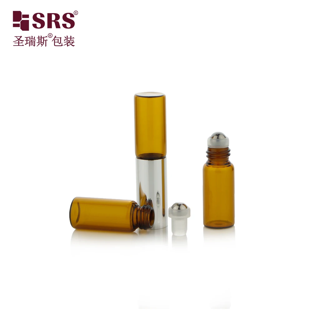Empty Double-tube Rollerball Perfume Bottle 3+3ml 4+4ml 5+5ml Essential Oil Glass Bottle With Roller Ball