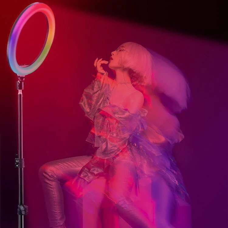 12 inch video LED Selfie Ring light RGB dimmable Ring phone light with 1.6m Tripod Stand for Live Stream YouTube