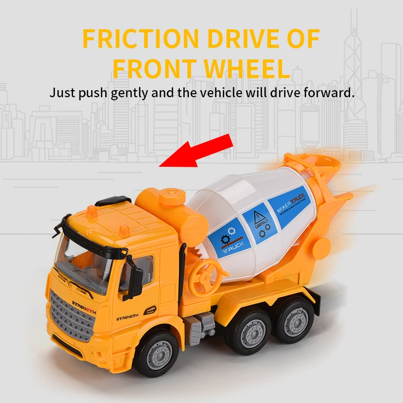 Plastic Construction Concrete Mixer Truck Toys Friction Engineering Vehicle Toy Models