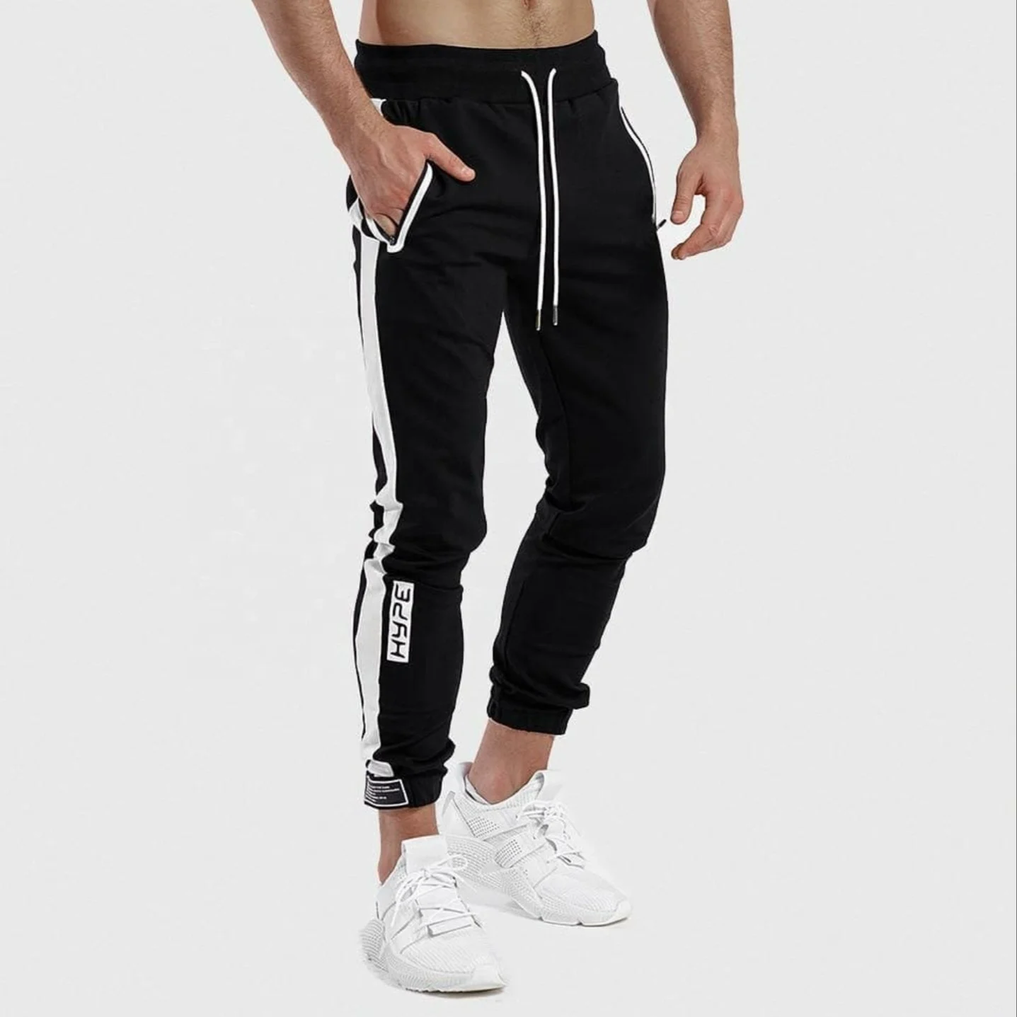 Custom Wholesale Workout Fitness Sweatpants Tapered Slim Fit Gym Cotton Jogger Track pants Man