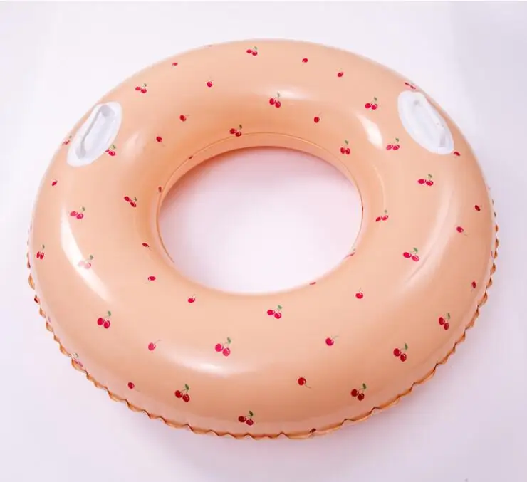 Fashion New design Cheap 60cm 70cm 80cm 90cm Pvc Inflatable Float Swim Ring Tube with handles For pool Adult child teen