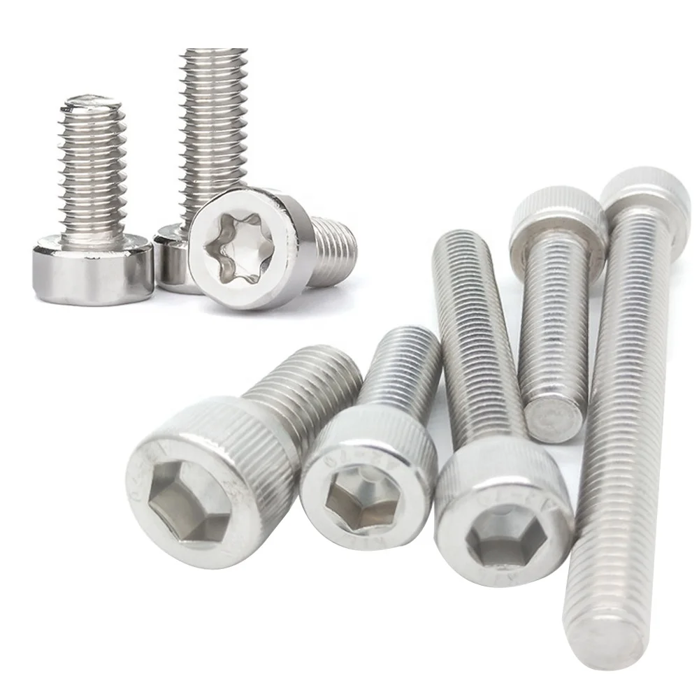 Wholesale screws Din912 M5 M6 M8 m4 x7mm carbon stainless steel zinc smooth button hex socket head cap tornillo bolt screw