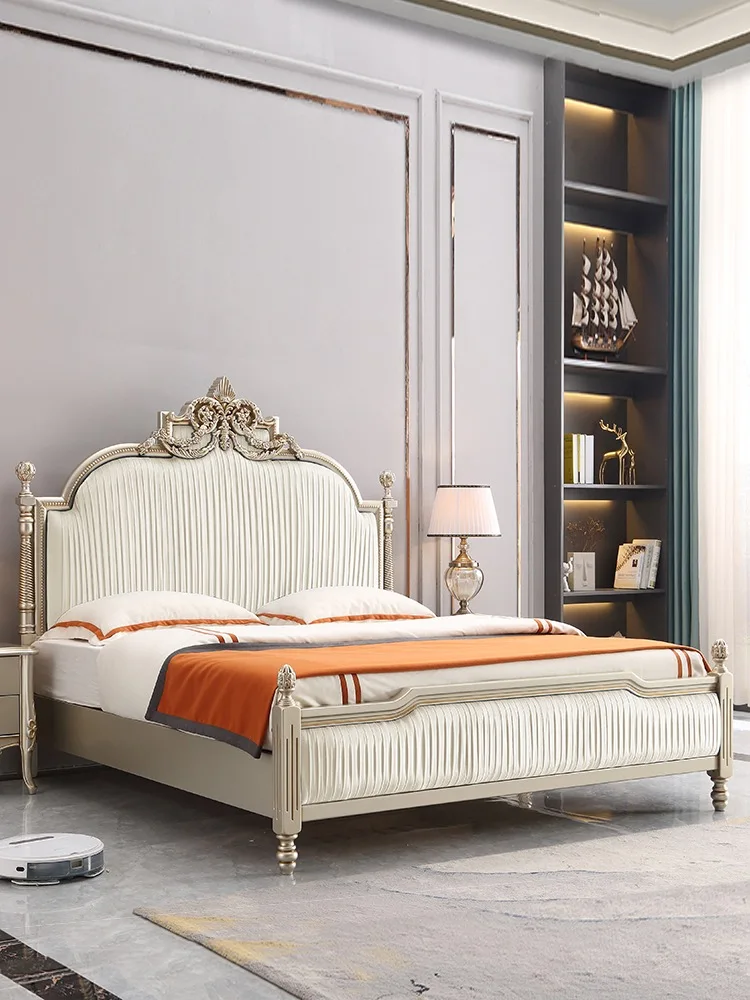 Factory custom wholesale Luxury Bedroom beds  King Size Leather Bed  Set Italian Modern Style High-end Fashion Furniture
