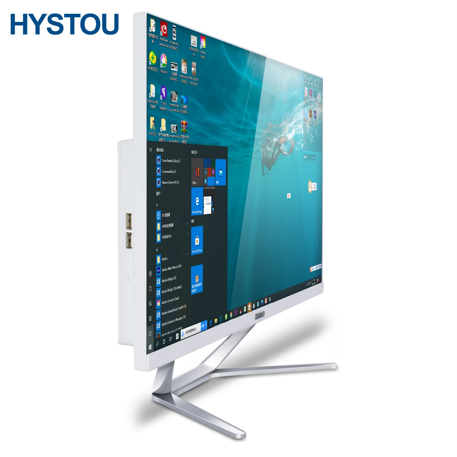HYSTOU 21 5 23 8 дюймовый все в одном ПК Aio Настольный сенсорный игровой полный