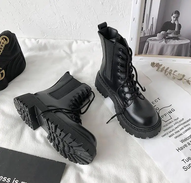 HANO New Summer Spring Fashion Footwear Ladies Girls PU Shoes Bottes Flats Women Platform Hiking Boots