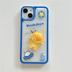 Cute Cartoon 3D Space Astronaut Phone Case For iPhone 14 13 Pro Max Soft TPU Mobile Phone Bags & Cases