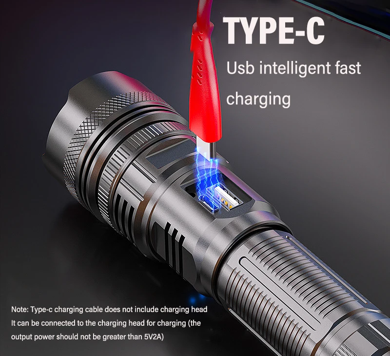 2022 New Three-speed Dimming P50 P70 1000 Lumen Flashlight Led Rechargeable Zoom Flashlight