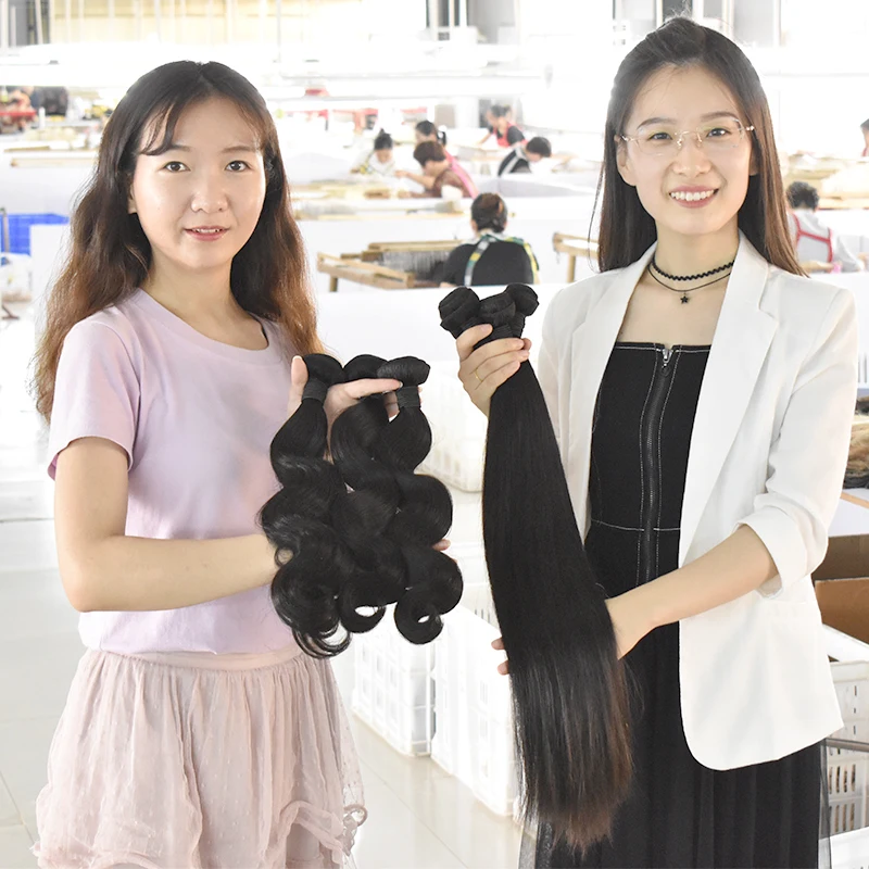 Wholesale Unprocessed Free Sample 100 percent Human Hair Bundles Raw Virgin Cuticle Aligned Hair