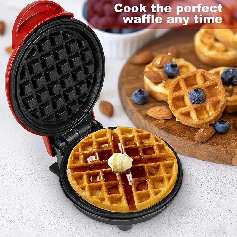 Portable Mini Waffle Maker Convenient Heat Non-Stick Pan Fast Heat Evenly and Easy to Clean