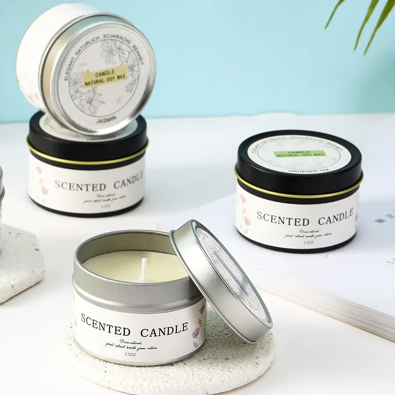 2024 Hot Sale Luxury Tinplate Scented Candles in Bulk Soy Wax Candle for Decorative Gift