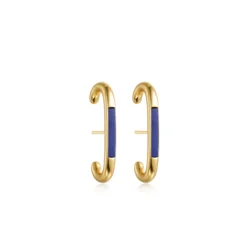 Blue natural lapis gemstone stud earrings smoke hoop gemstone sterling silver 925 stud earring charm for women jewelry set
