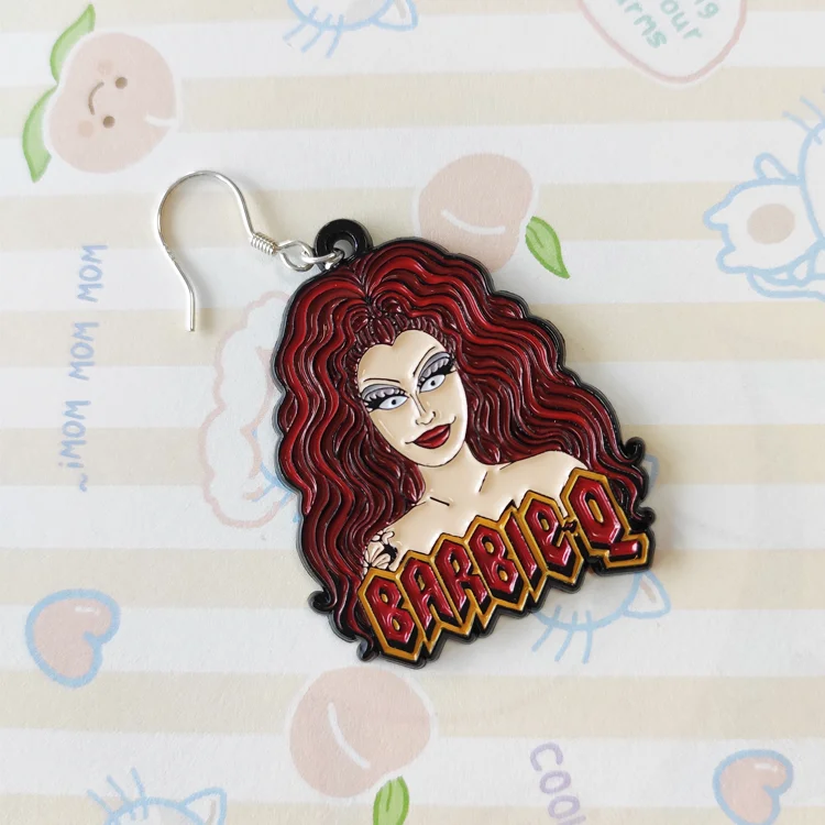 Custom korean design hard enamel 925 sterling silver hooks fashion women jewelry gold plated earrings with cards package