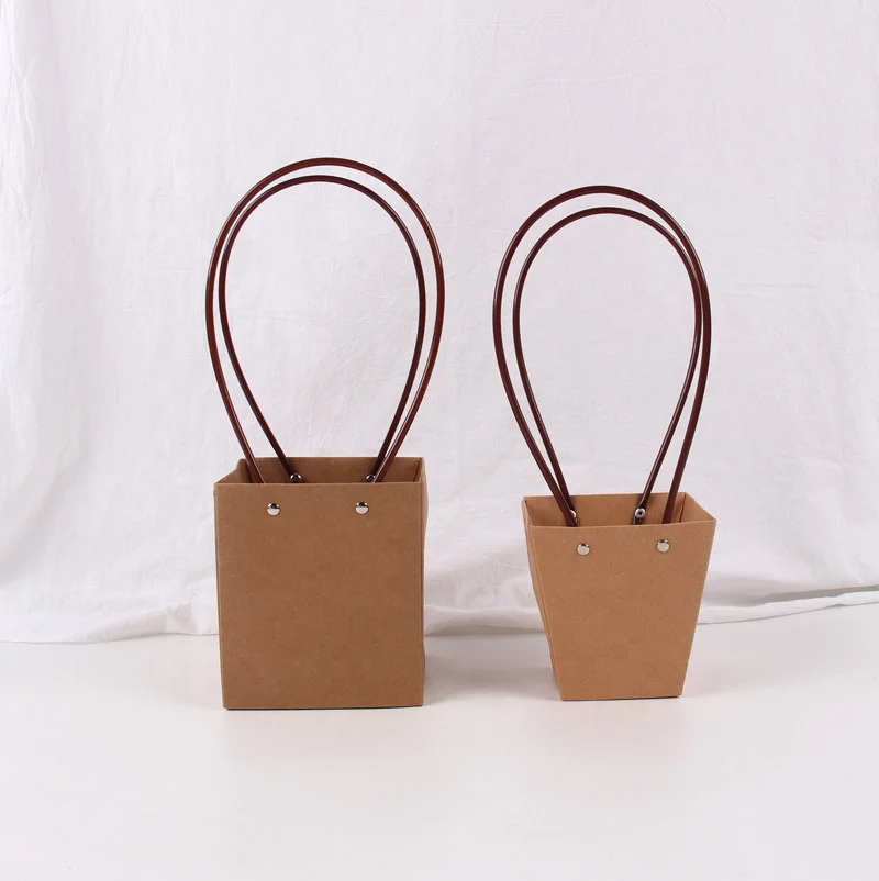 
Wholesale waterproof kraft paper Flower Carry Bag 