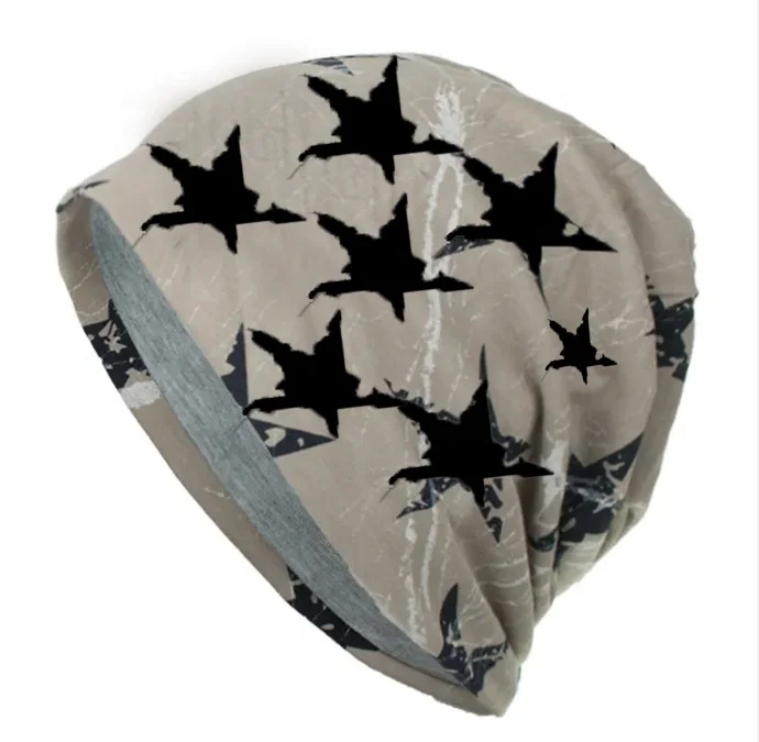 Wholesale unisex adult cotton beanies soft slouch hat long baggy jersey elastic knit heather grey beanie