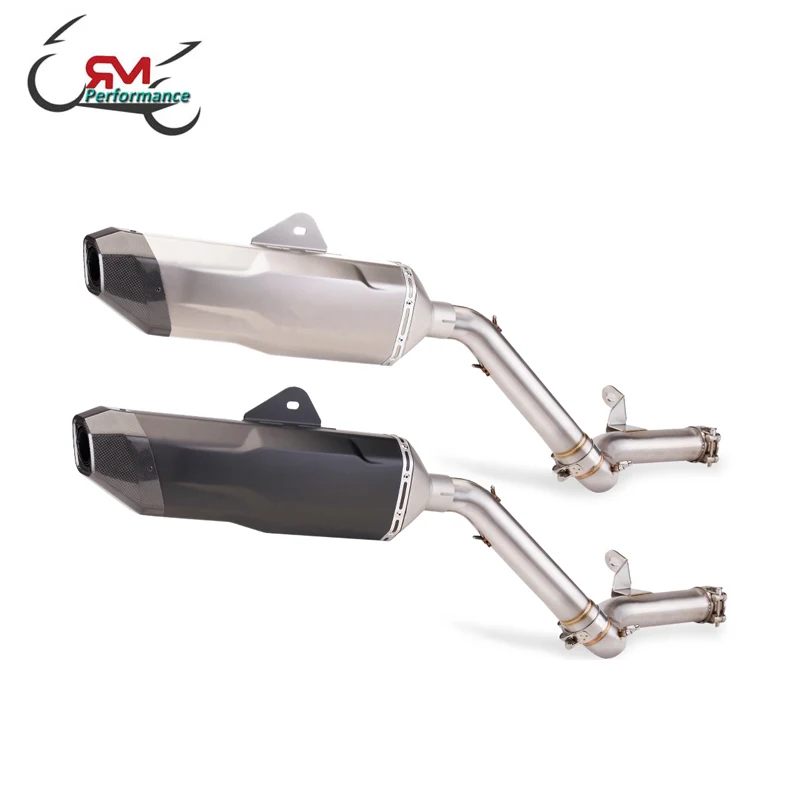 For BMW F750GS F850GS 2018 - 2022 Exhaust Mid Link Pipe Moto Tube Escapes Muffler 540mm Slip On Modified Motorcycle Silencer